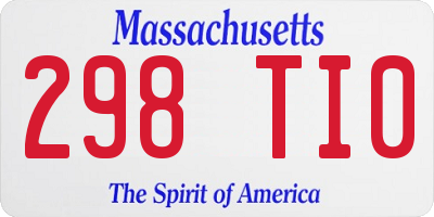 MA license plate 298TI0