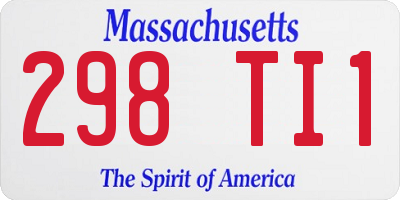 MA license plate 298TI1