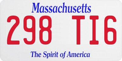 MA license plate 298TI6