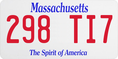 MA license plate 298TI7