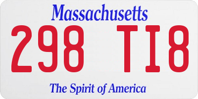 MA license plate 298TI8