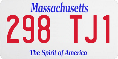 MA license plate 298TJ1