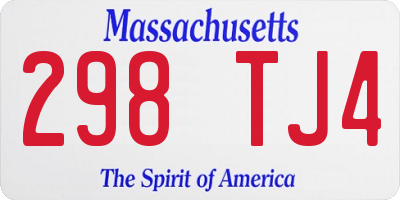 MA license plate 298TJ4