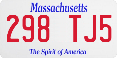 MA license plate 298TJ5