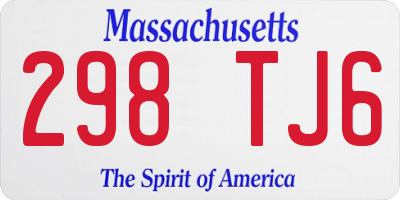 MA license plate 298TJ6
