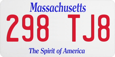 MA license plate 298TJ8