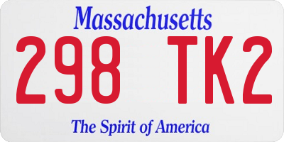 MA license plate 298TK2