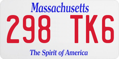 MA license plate 298TK6