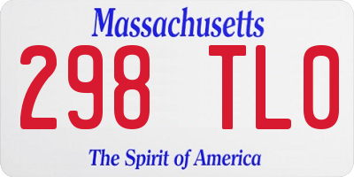MA license plate 298TL0