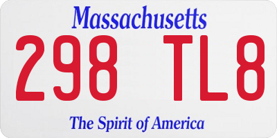 MA license plate 298TL8