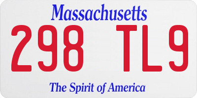 MA license plate 298TL9