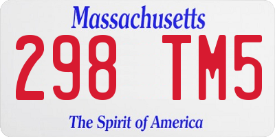 MA license plate 298TM5