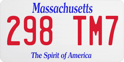 MA license plate 298TM7