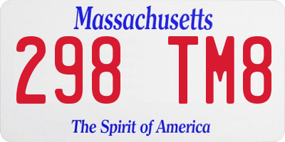 MA license plate 298TM8