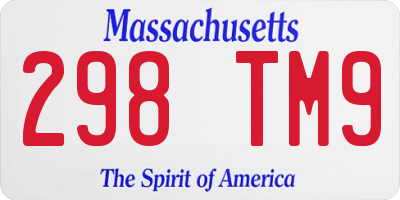 MA license plate 298TM9