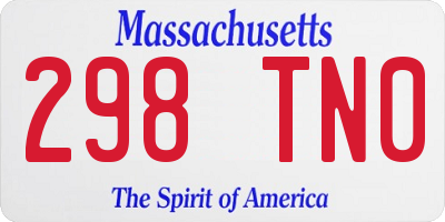 MA license plate 298TN0