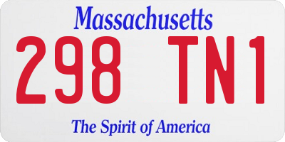 MA license plate 298TN1