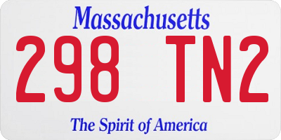 MA license plate 298TN2