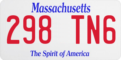 MA license plate 298TN6