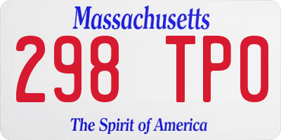 MA license plate 298TP0