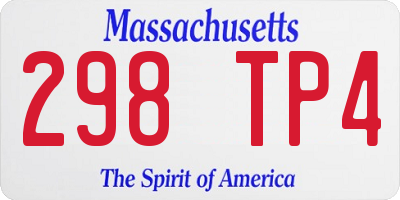 MA license plate 298TP4