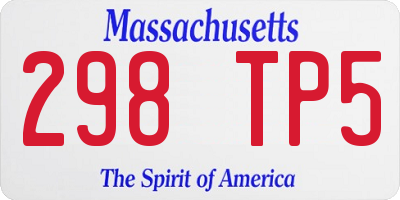 MA license plate 298TP5