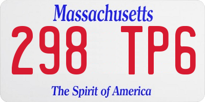 MA license plate 298TP6