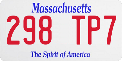 MA license plate 298TP7