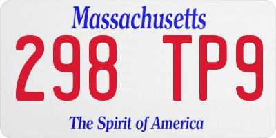 MA license plate 298TP9