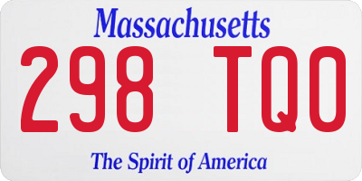 MA license plate 298TQ0