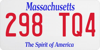 MA license plate 298TQ4