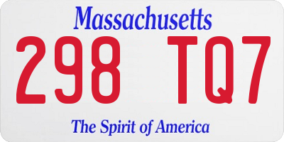 MA license plate 298TQ7