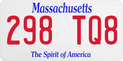 MA license plate 298TQ8