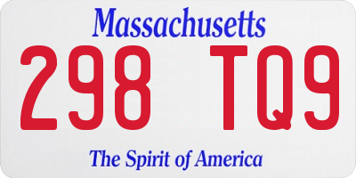 MA license plate 298TQ9