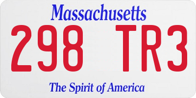 MA license plate 298TR3