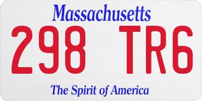 MA license plate 298TR6