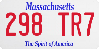MA license plate 298TR7