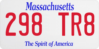 MA license plate 298TR8