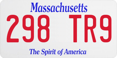 MA license plate 298TR9