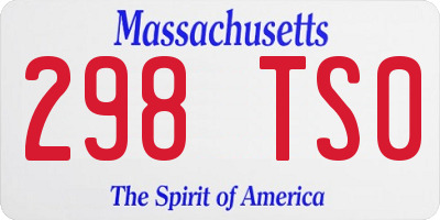 MA license plate 298TS0