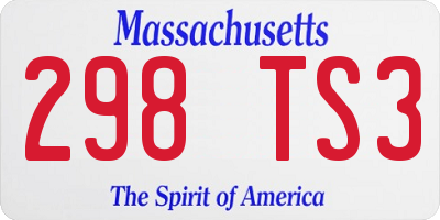 MA license plate 298TS3