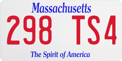 MA license plate 298TS4