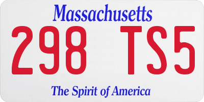 MA license plate 298TS5
