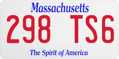 MA license plate 298TS6