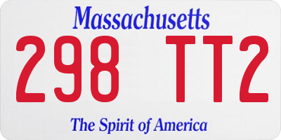 MA license plate 298TT2