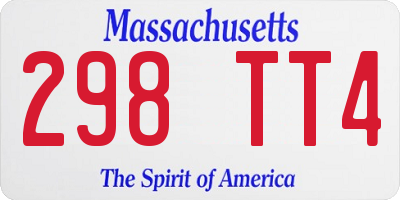 MA license plate 298TT4