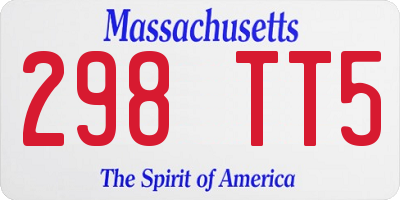 MA license plate 298TT5