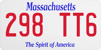 MA license plate 298TT6