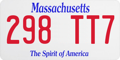 MA license plate 298TT7