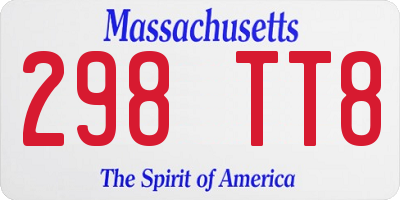 MA license plate 298TT8